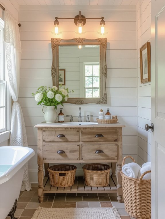 antique mirror farmhouse elegance