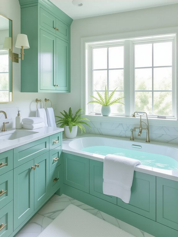 aqua green bathroom oasis