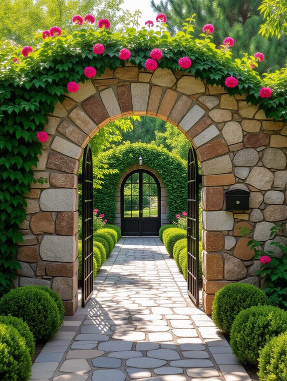 arched gateway enhances garden charm