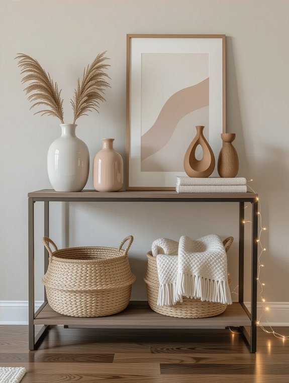 artistic entryway display shelves