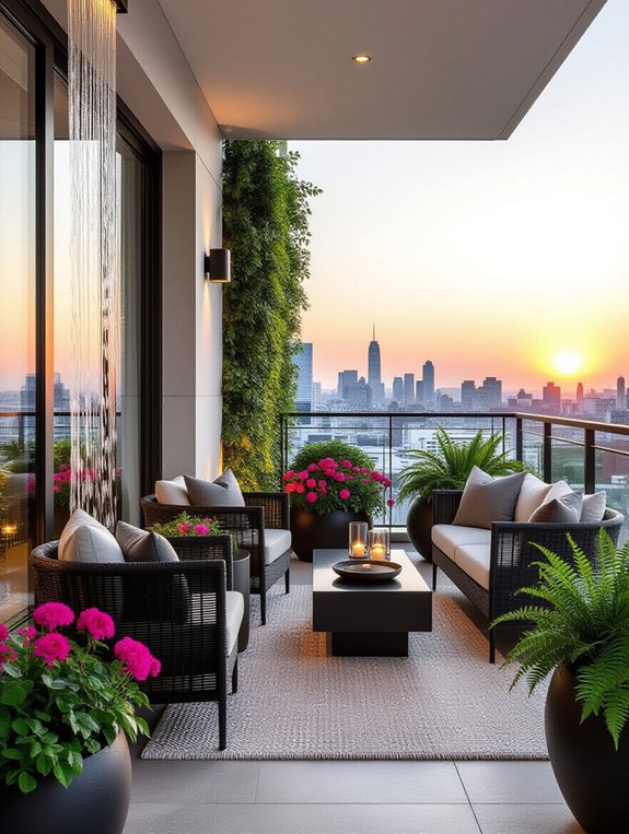 balcony water feature relaxation