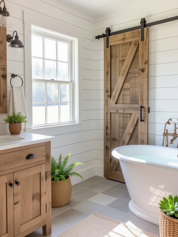 barn door accents enhance charm