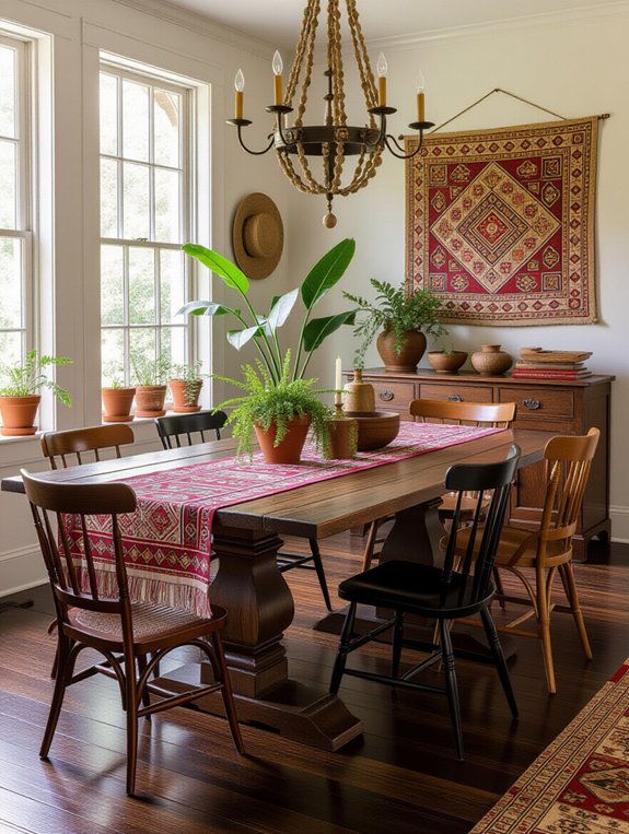bohemian dining room decor