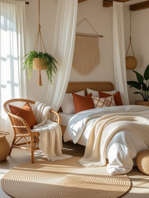 bohemian layered textile decor