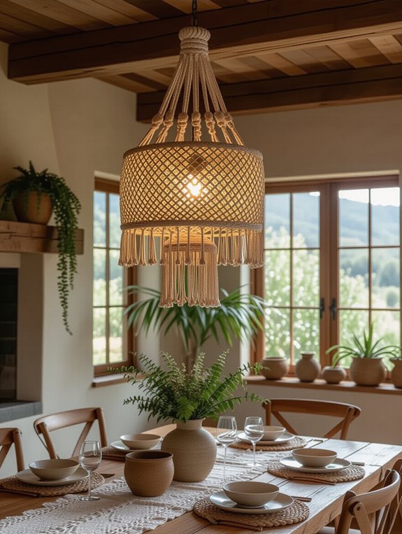 bohemian macram light fixture