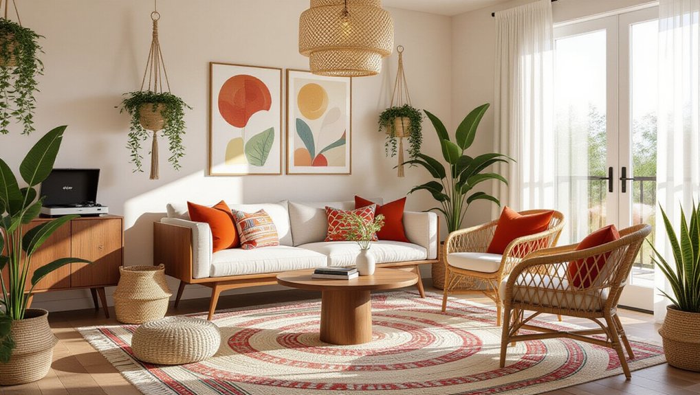 boho mid century decor