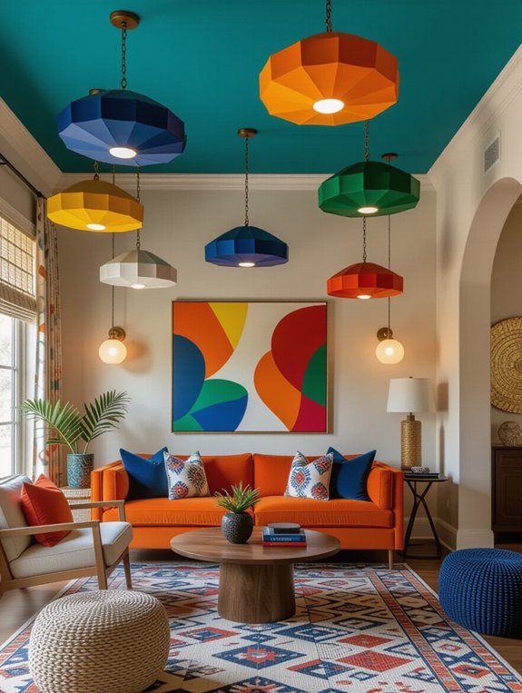 bold colorful ceiling fixtures