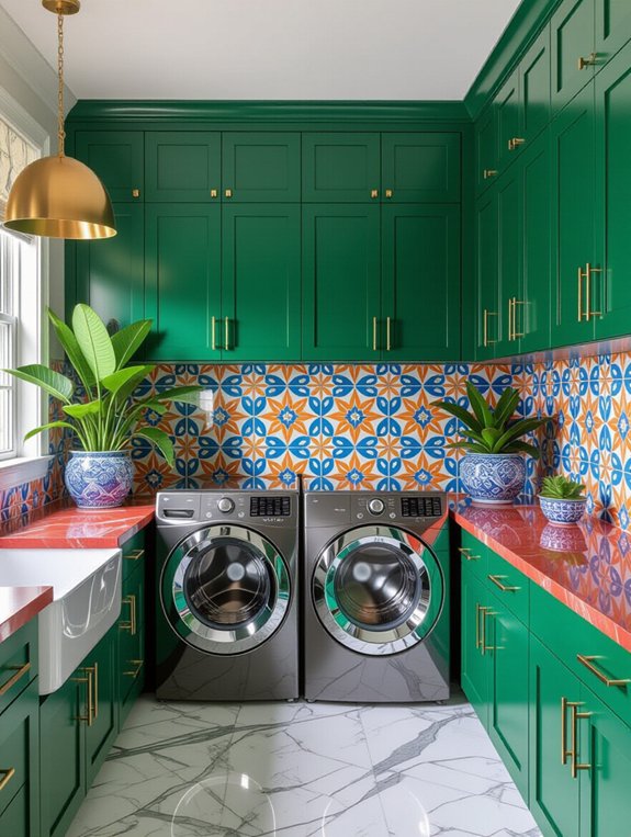 bold colors transform laundry room