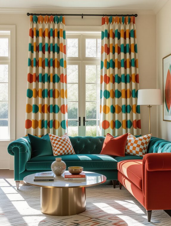 bold geometric curtain designs
