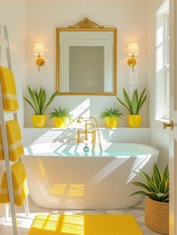 brighten bathroom with yellow