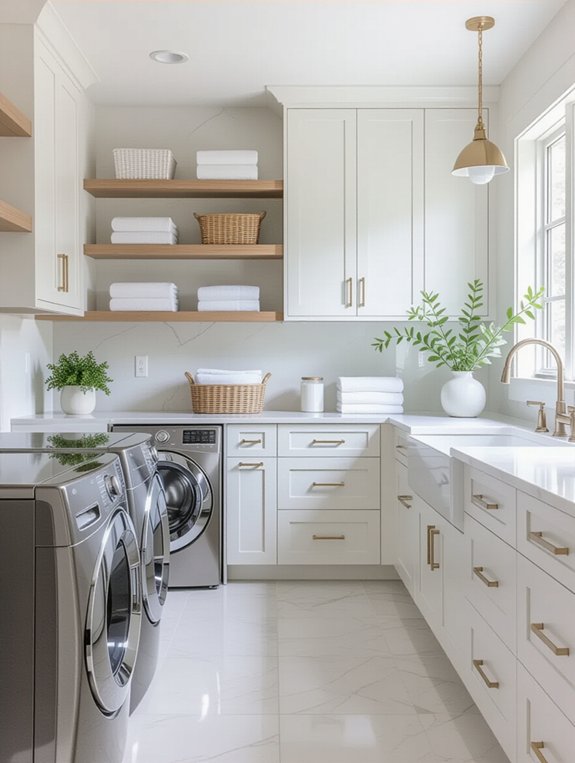 calm organized laundry room