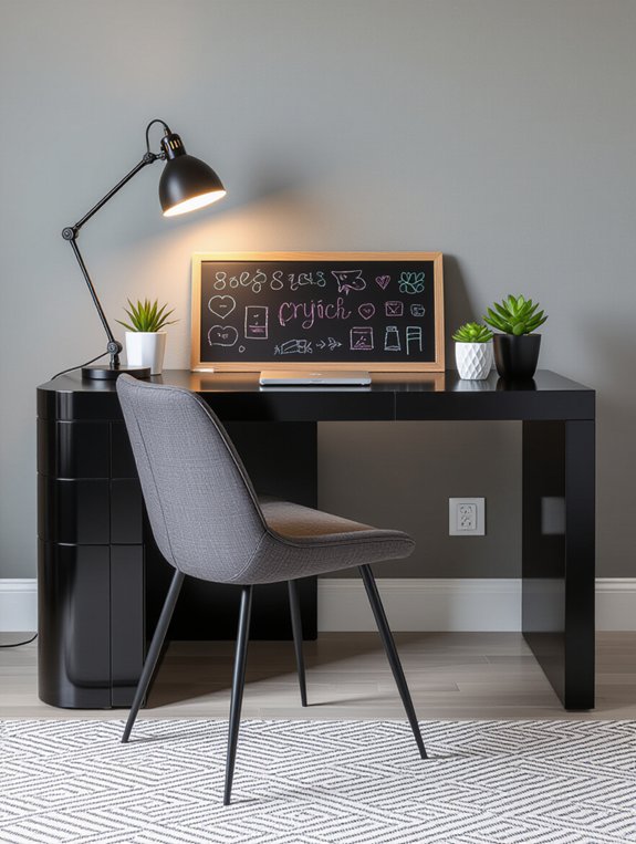 chalkboard corner desk creativity