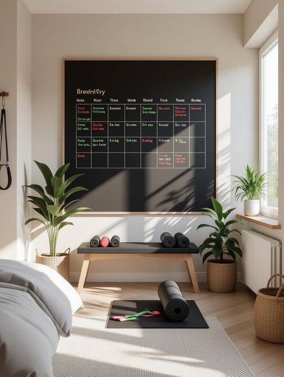 chalkboard for workout tracking