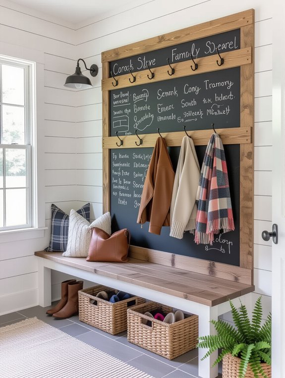 chalkboard wall for organization