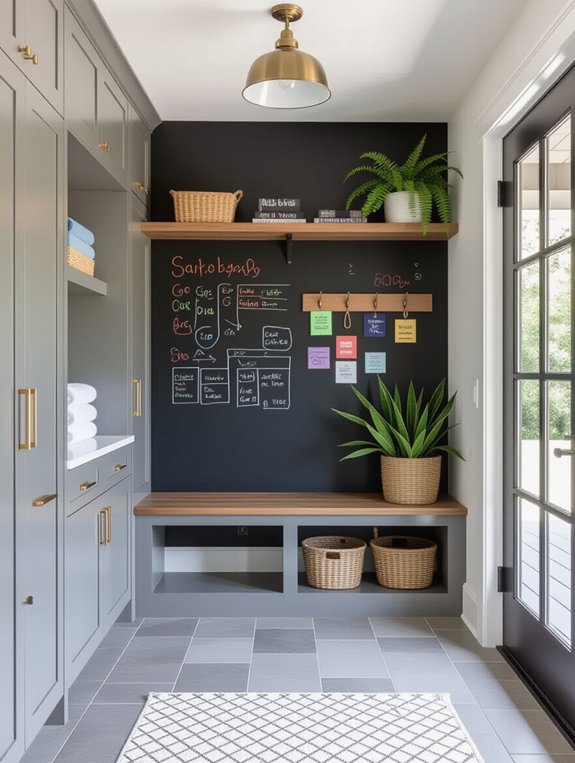 chalkboard wall for organization