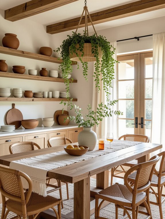 charming functional open shelving