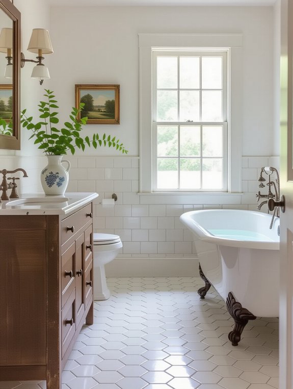 charming geometric tile flooring