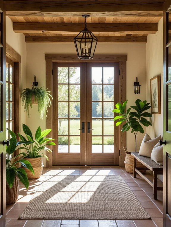 charming grid patterned entryway door