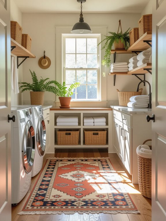 charming rug transforms laundry room
