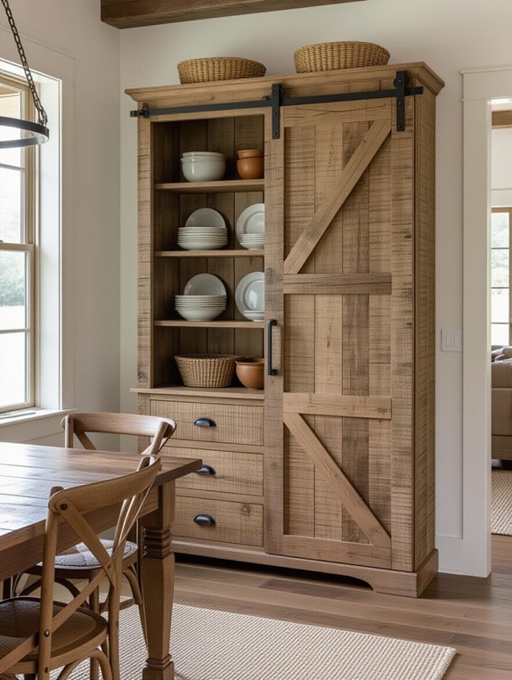 charming rustic storage cabinets