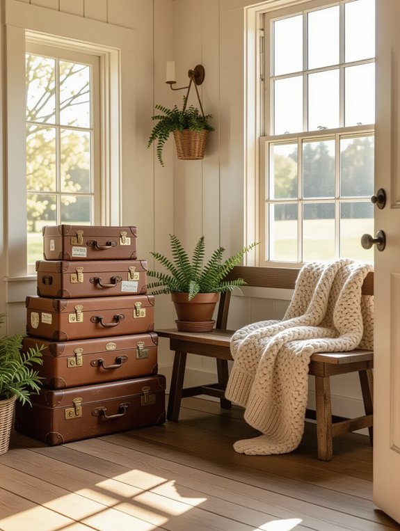 charming vintage suitcase decor