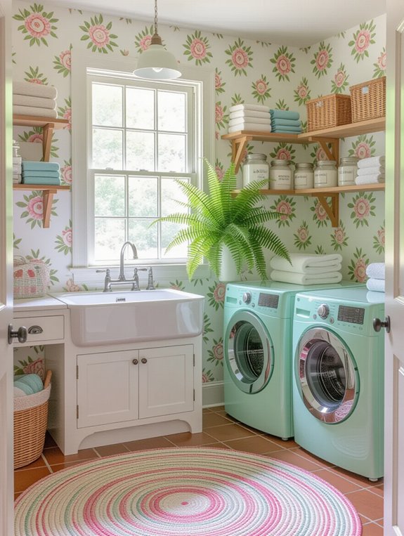 charming vintage wallpaper accents