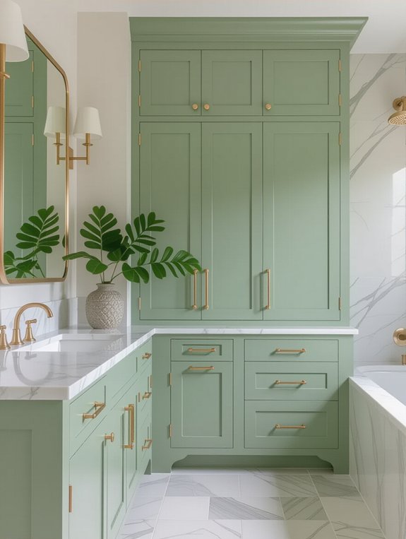 chic dusty green bathroom