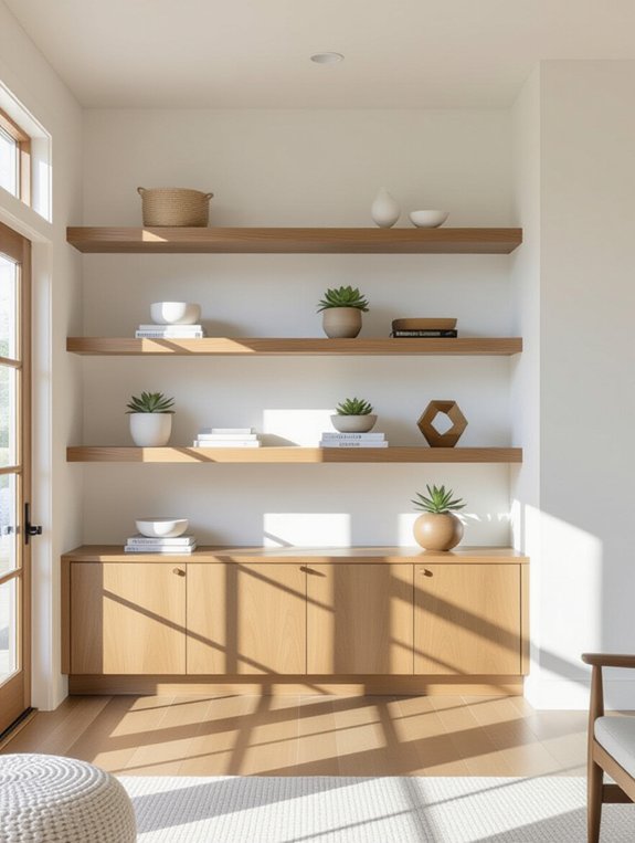 clean modern wall display