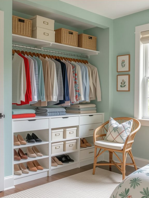 closet organization and decluttering