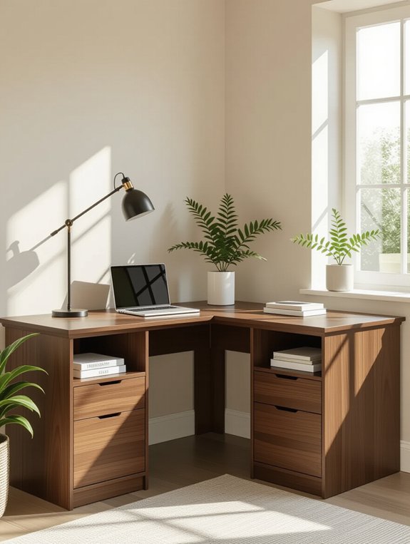 clutter free corner desk solution