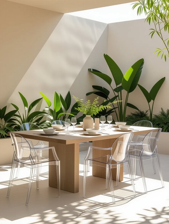 clutter free outdoor dining aesthetic