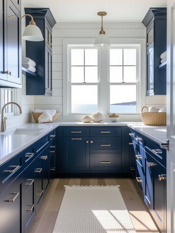 coastal themed laundry room design
