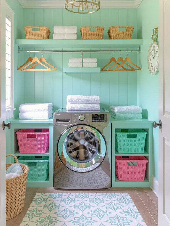 color coded laundry organization system