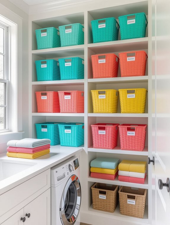 color coded laundry organization system