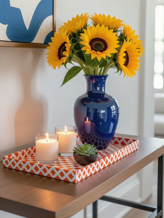 colorful accessories for entryway