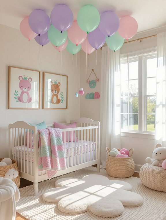 colorful balloon nursery decor
