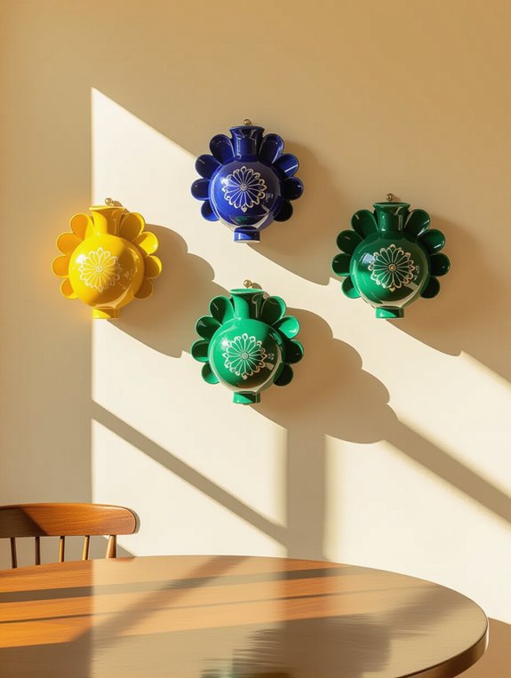 colorful ceramic wall sconces