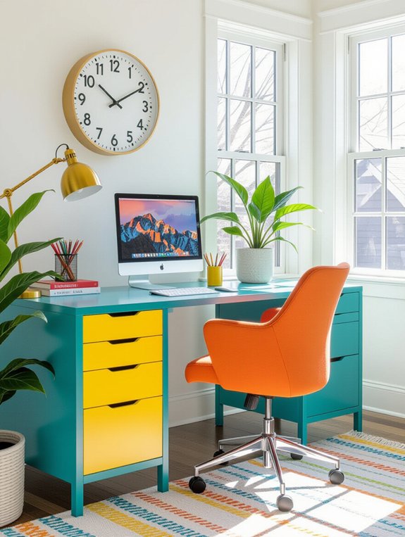 colorful corner desk inspiration