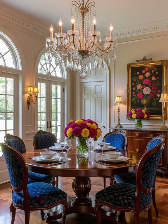 colorful crystal dining accents