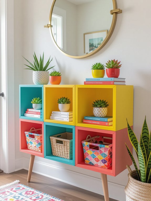 colorful cube shelving ideas
