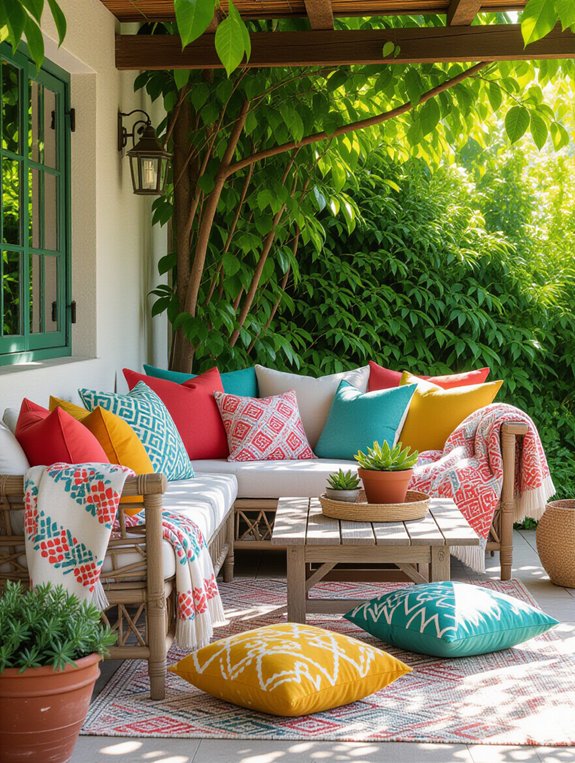 colorful cushions create comfort