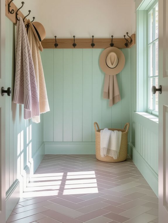 colorful durable mudroom transformation