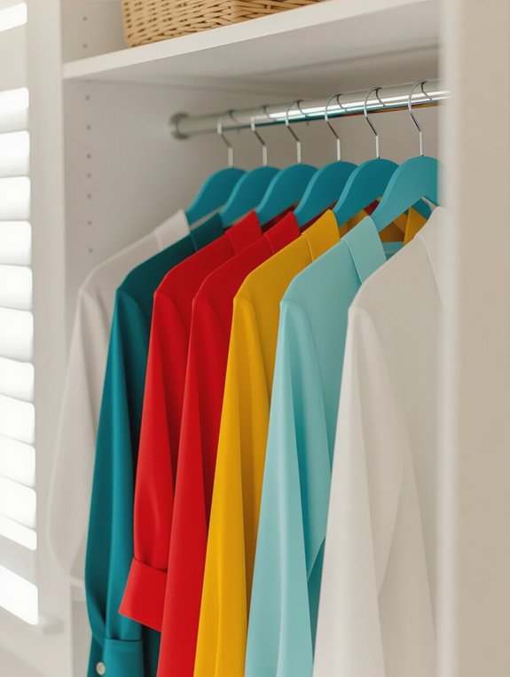 colorful hangers enhance organization