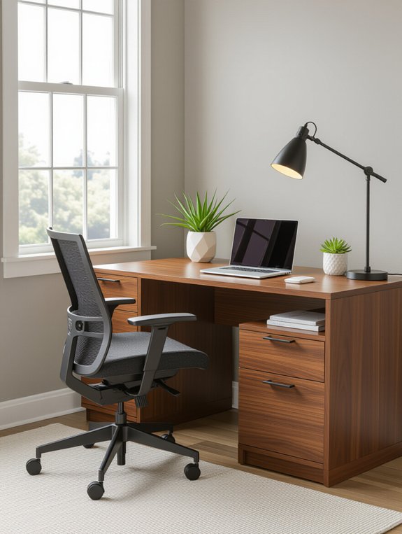 comfortable ergonomic workspace setup
