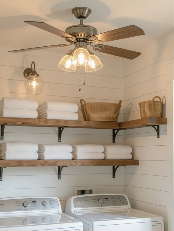comfortable functional laundry lighting