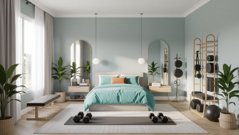 compact bedroom gym designs