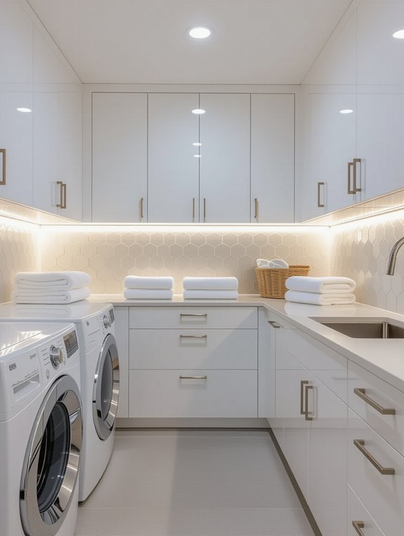 contemporary sleek laundry finishes