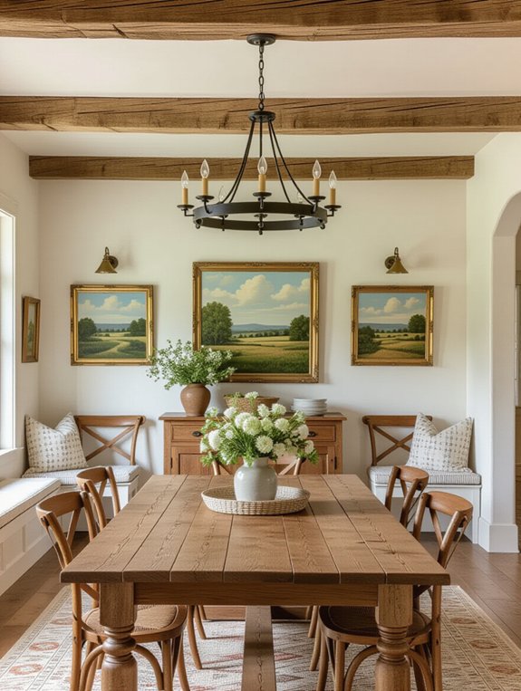 country dining room lighting