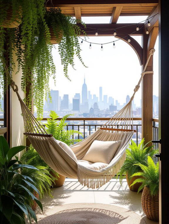 cozy balcony lounging spot