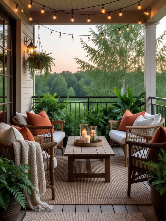 cozy balcony seating retreat
